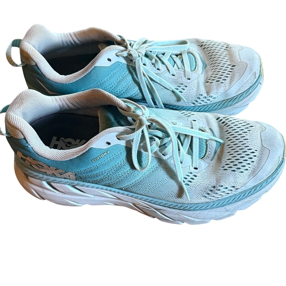 Hoka‎ One One Clifton 6 Plein Air Blue Fog Running Shoes Womens 8.5